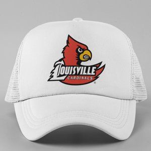 NEW Louisville Cardinals Logo Foam Trucker Snapback Hat WHITE